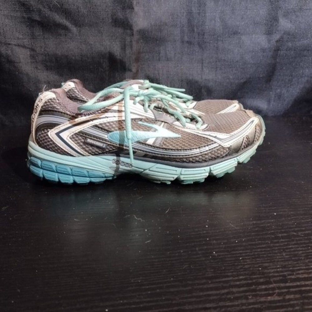 Brooks Ravenna 3 Running Shoe Sneaker Women 9 Gray Mint Powder Blue Athletic